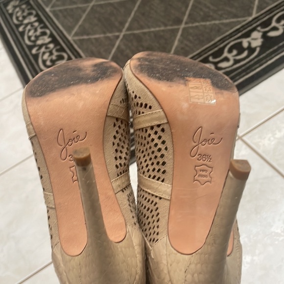 Joie Laser Cut Suede and snake skin Trimmed booties. - Picture 11 of 16